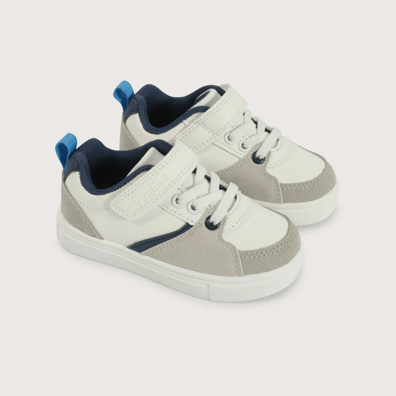 Zapatilla urbana para niño con velcro color blanco Opaline
